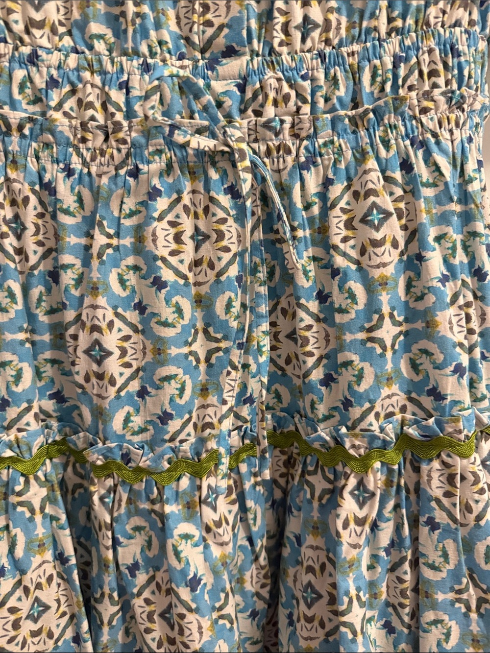 Smocked Tiered Maxi Dress in Light Blue Floral - Picture 4 of 6